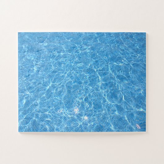 Zwemel Blauw water Aqua Sjabloon Legpuzzel (Horizontaal)