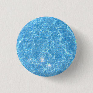 Zwemel Blauw water Blanco Sjabloon Trendy Ronde Button 3,2 Cm