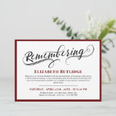 Zwemel me herinneren aan Marsala Red Death Jubileu Kaart (Staand voorkant)