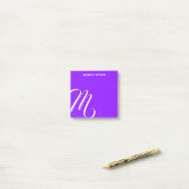 Zwemel Monogram Colorful Paarse Douane Naam Post-it® Notes (Op bureau)