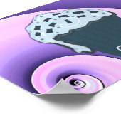 Zwemel Paars en Blauw Cupcake-ontwerp op Poster (Hoek)