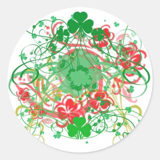 Zwemel Shamrocks St. Patrick's Day Ronde Sticker (Voorkant)