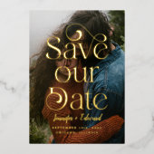 Zwemel sparen de Datum Classy Typografie Folie Uitnodiging (Voorkant)