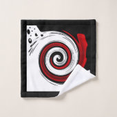 Zwemel vloeibare cirkel moderne zwarte witte kleur bad handdoek (Wasdoekje)