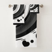 Zwemel vloeibare cirkel moderne zwarte witte kleur bad handdoek (Insitu)