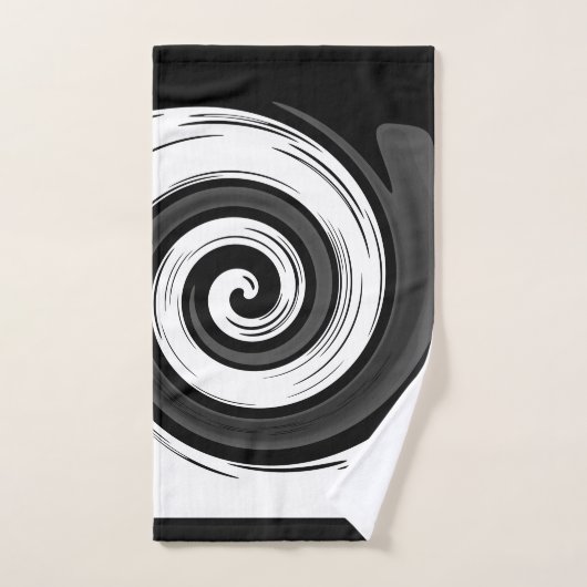 Zwemel vloeibare cirkel moderne zwarte witte kleur bad handdoek (Handdoek)