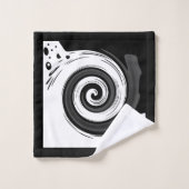 Zwemel vloeibare cirkel moderne zwarte witte kleur bad handdoek (Wasdoekje)