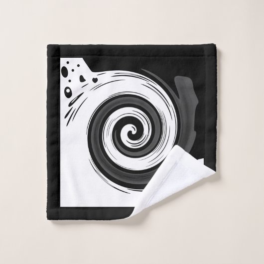 Zwemel vloeibare cirkel moderne zwarte witte kleur bad handdoek (Wasdoekje)