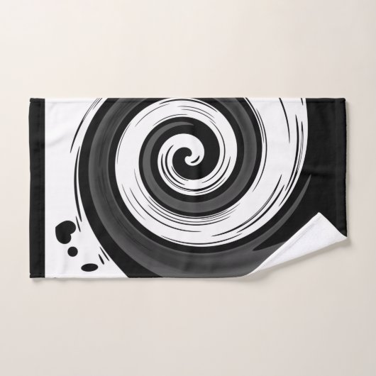 Zwemel vloeibare cirkel moderne zwarte witte kleur bad handdoek (Handdoek)