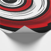 Zwemel vloeibare cirkel moderne zwarte witte kleur cadeaupapier (Hoek)