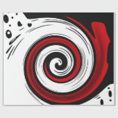 Zwemel vloeibare cirkel moderne zwarte witte kleur cadeaupapier (Vlak)