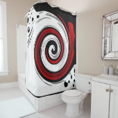 Zwemel vloeibare cirkel moderne zwarte witte kleur douchegordijn (In situ)