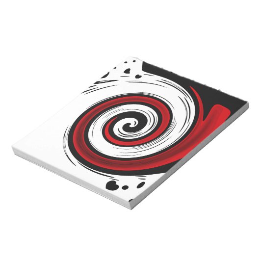 Zwemel vloeibare cirkel moderne zwarte witte kleur notitieblok (Linkerzijde)