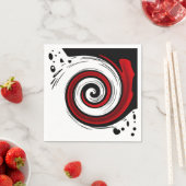 Zwemel vloeibare cirkel moderne zwarte witte kleur servet (Insitu)