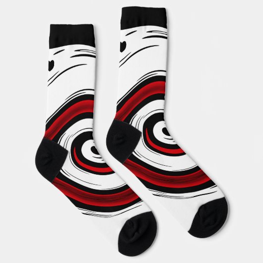 Zwemel vloeibare cirkel moderne zwarte witte kleur sokken (Rechts)