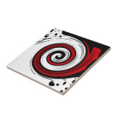 Zwemel vloeibare cirkel moderne zwarte witte kleur tegeltje (Zijkant)