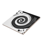 Zwemel vloeibare cirkel moderne zwarte witte kleur tegeltje (Zijkant)