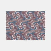 Zwemeldraden Tesselation Blue Brown Blanket 7 Fleece Deken (Voorkant (Horizontaal))