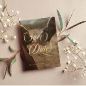 Zwemele goudkalligrafie Foto Opslaan Datum Folie Uitnodiging