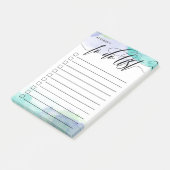 Zwemele kalligrafie - Aqua - checkbox om lijst te  Post-it® Notes (Schuin)