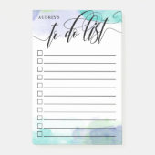 Zwemele kalligrafie - Aqua - checkbox om lijst te  Post-it® Notes (Voorkant)