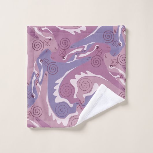 Zwemelen 5 Paarse badkamerhanddoekset Bad Handdoek (Wasdoekje)