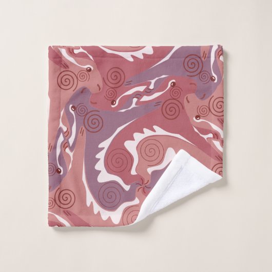 Zwemelen 8 rode doekset bad handdoek (Wasdoekje)