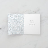 Zwemelen Baby shower Vogel met kroonthema Blauw Bedankkaart (Binnen)