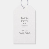 Zwemelen Baby shower Vogel met kroonthema Blauw Cadeaulabel (Achterkant)