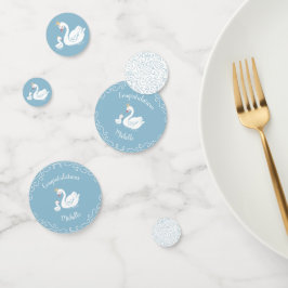 Zwemelen Baby shower Vogel met kroonthema Blauw Confetti