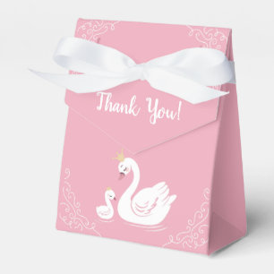 Zwemelen Baby shower Vogel met kroonthema Roze Bedankdoosjes