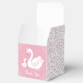 Zwemelen Baby shower Vogel met kroonthema Roze Bedankdoosjes (Geopend)