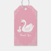 Zwemelen Baby shower Vogel met kroonthema Roze Cadeaulabel (Voorkant)