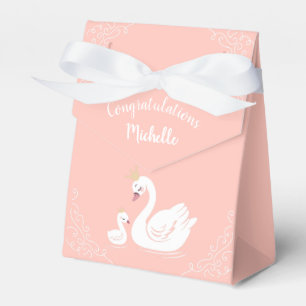 Zwemelen Baby shower Vogel met kroonthemapark Bedankdoosjes