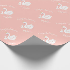 Zwemelen Baby shower Vogel met kroonthemapark Cadeaupapier