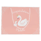 Zwemelen Baby shower Vogel met kroonthemapark Groot Cadeauzakje (Achterkant)