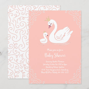 Zwemelen Baby shower Vogel met kroonthemapark Kaart