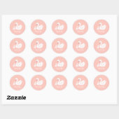 Zwemelen Baby shower Vogel met kroonthemapark Ronde Sticker (Vel)