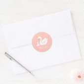 Zwemelen Baby shower Vogel met kroonthemapark Ronde Sticker (Envelop)