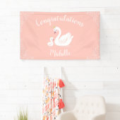 Zwemelen Baby shower Vogel met kroonthemapark Spandoek (Insitu)