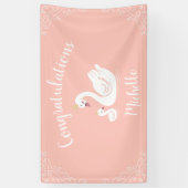 Zwemelen Baby shower Vogel met kroonthemapark Spandoek (Verticaal)