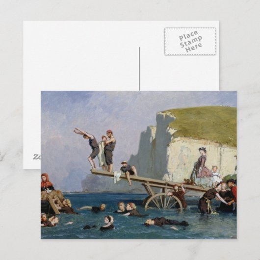 Zwemelen bij Etretat Briefkaart (Voorkant / Achterkant)