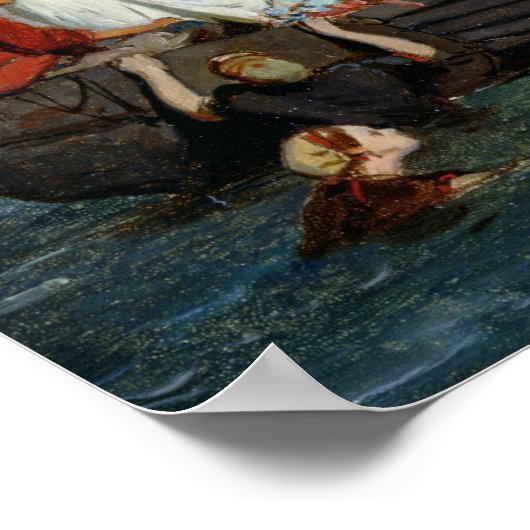 Zwemelen bij Etretat Poster (Hoek)