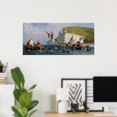 Zwemelen bij Etretat Poster (Thuiskantoor)
