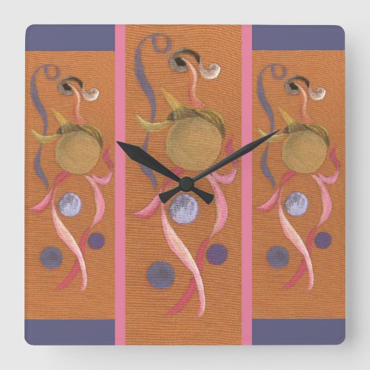 Zwemelen Circus Square Wall klok (Voorkant)