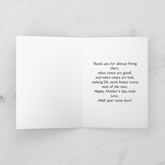 Zwemelen en bloemen Moederdag Kaart (Binnen)