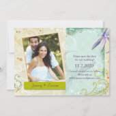 Zwemelen en Dragonfly Foto bruiloft Opslaan Datum Save The Date (Voorkant)