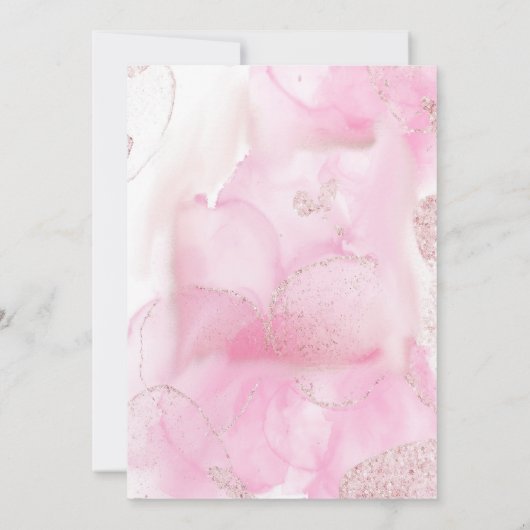 Zwemelen en ronddraaien Roze wolken Uitnodiging to (Achterkant)