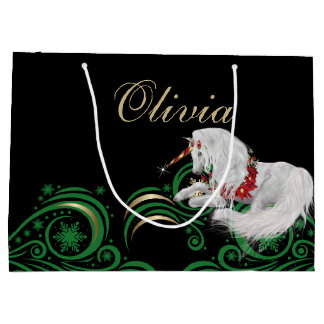 Zwemelen en Snowflakes Unicorn Green en Gold JOY Groot Cadeauzakje