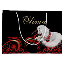 Zwemelen en Snowflakes Unicorn Red en Gold JOY Groot Cadeauzakje